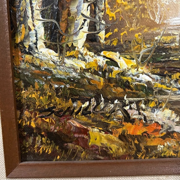 Framed Original Autumn Landscape Oil Painting Robert Schiller Unnamed - Picture 4 of 7